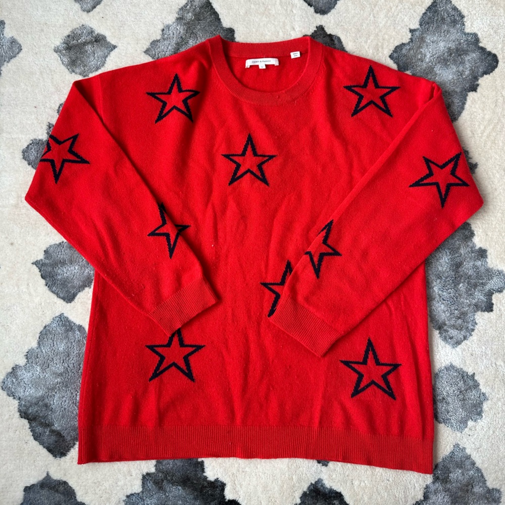Chinti and Parker Red Star Pattern Sweater size L